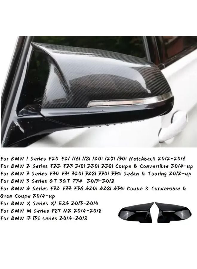 أغطية مرايا جانبية من ألياف الكربون الأسود لسيارات BMW سلسلة 1 و2 و3 و4 وX وM طرازات F20 وF30 وF32 وF36 - Image 3